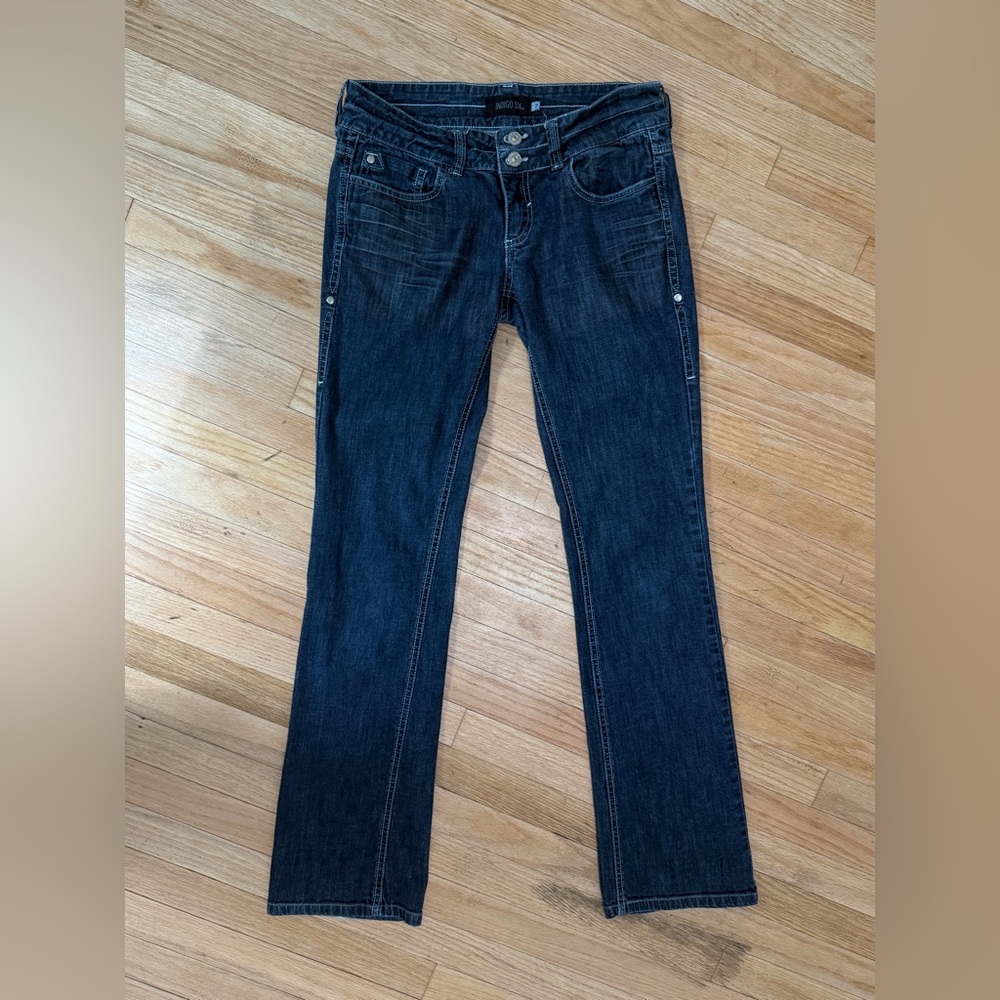 Low rise straight leg jeans
